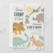 Dinosauriërs Boho Prehistorisch Feest Dieren Verja Kaart (Voorkant)