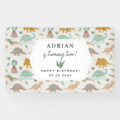 Dinosauriërs Boho Prehistorisch Feest Dieren Verja Spandoek (Horizontaal)