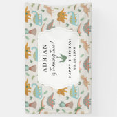 Dinosauriërs Boho Prehistorisch Feest Dieren Verja Spandoek (Verticaal)