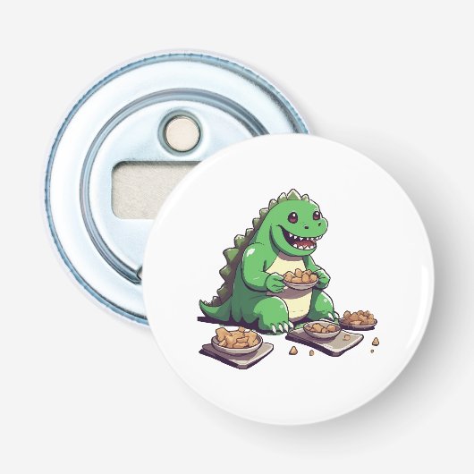 Dinosauriërs dieet morgen button flesopener (Voorkant)