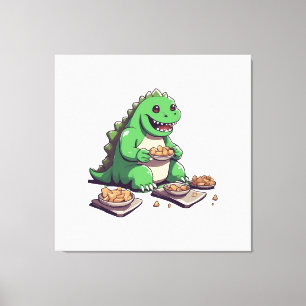 Dinosauriërs dieet morgen canvas afdruk