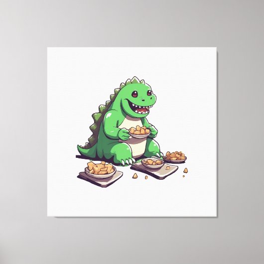Dinosauriërs dieet morgen canvas afdruk (Voorkant)