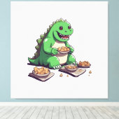 Dinosauriërs dieet morgen canvas afdruk (Insitu (Houten vloer))
