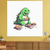 Dinosauriërs dieet morgen canvas afdruk (Insitu (Woonkamer))