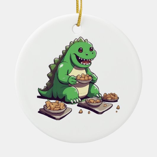 Dinosauriërs dieet morgen keramisch ornament (Voorkant)