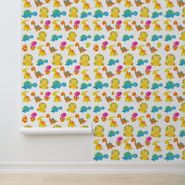 Dinosauriërs, Dinosaurenpatroon, Baby Dino Behang (Applicatie)