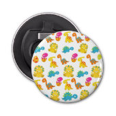 Dinosauriërs, Dinosaurenpatroon, Baby Dino Button Flesopener (Voorkant)