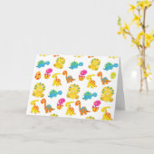 Dinosauriërs, Dinosaurenpatroon, Baby Dino Kaart (Gele Bloem)