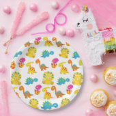 Dinosauriërs, Dinosaurenpatroon, Baby Dino Papieren Bordje (Feest)