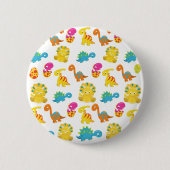 Dinosauriërs, Dinosaurenpatroon, Baby Dino Ronde Button 5,7 Cm (Voorkant)