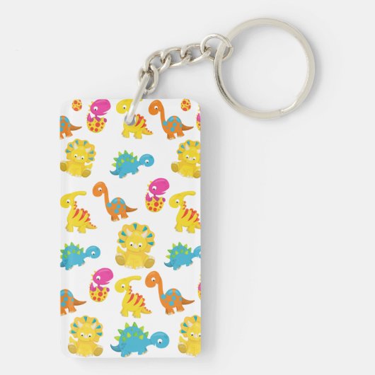 Dinosauriërs, Dinosaurenpatroon, Baby Dino Sleutelhanger (achterkant)
