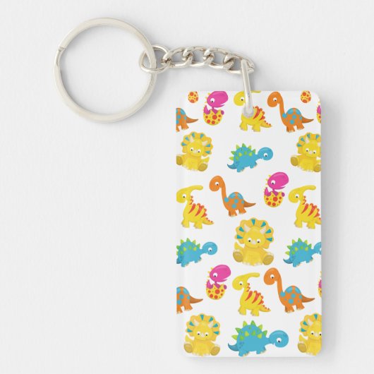 Dinosauriërs, Dinosaurenpatroon, Baby Dino Sleutelhanger (Voorkant)