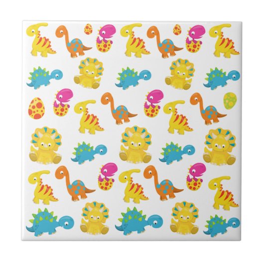 Dinosauriërs, Dinosaurenpatroon, Baby Dino Tegeltje (Voorkant)