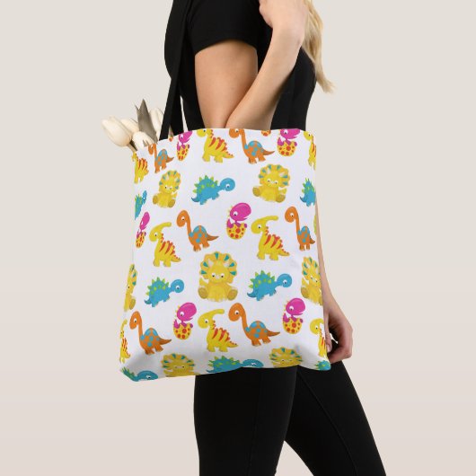Dinosauriërs, Dinosaurenpatroon, Baby Dino Tote Bag (Dichtbij)
