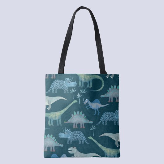 Dinosauriërs Donkergroen Tote Bag
