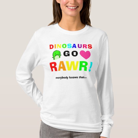 Dinosauriërs gaan rawr! t-shirt (Voorkant)