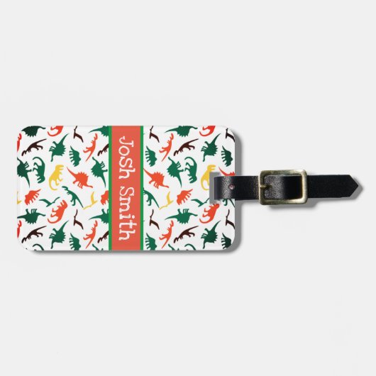 Dinosauriërs gepersonaliseerd bagagelabel (Voorkant horizontaal)