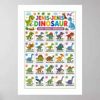 Dinosauriërs grafiek poster