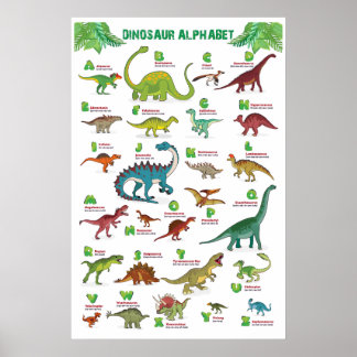 Dinosauriërs grafiek poster