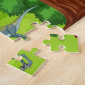 Dinosauriërs in prehistorisch bos Kinderen plezier Legpuzzel (Zijkant)