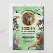 Dinosauriërs Jurassic Verjaardagsfeest Stomp Kauwe Kaart (Voorkant)