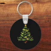 Dinosauriërs Kerstboom Merry Dinomas Grappige Fami Sleutelhanger (Voorkant)