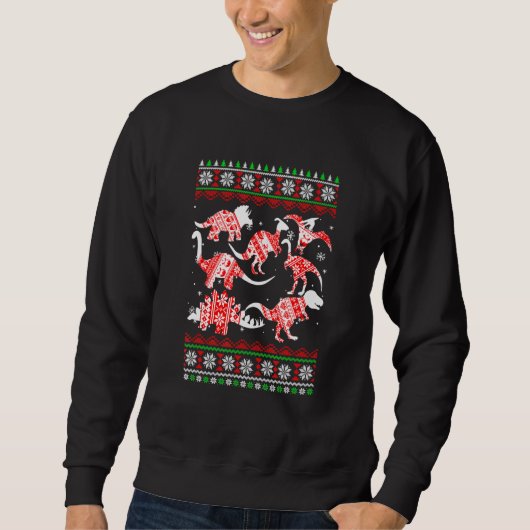 Dinosauriërs Kerstmis T Rex lelijke kerst Trui (Voorkant)