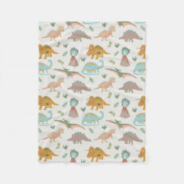 Dinosauriërs Kinderen Hand Getekende Boho Dinosaur Fleece Deken