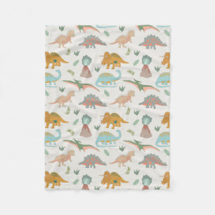 Dinosauriërs Kinderen Hand Getekende Boho Dinosaur Fleece Deken