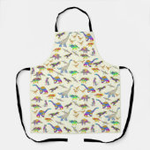 Dinosauriërs kleurrijk psychedelisch leuk patroon schort (Voorkant)