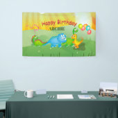 Dinosauriërs kleurrijke ballonnen Kinder groene ve Spandoek (Beurs)