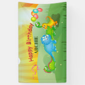 Dinosauriërs kleurrijke ballonnen Kinder groene ve Spandoek (Verticaal)