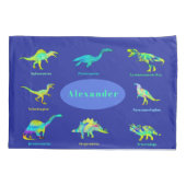Dinosauriërs met namen Kleurrijke Blauw Kussensloop (Achterkant)