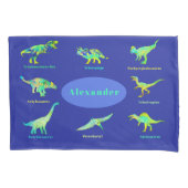Dinosauriërs met namen Kleurrijke Blauw Kussensloop (Voorkant)