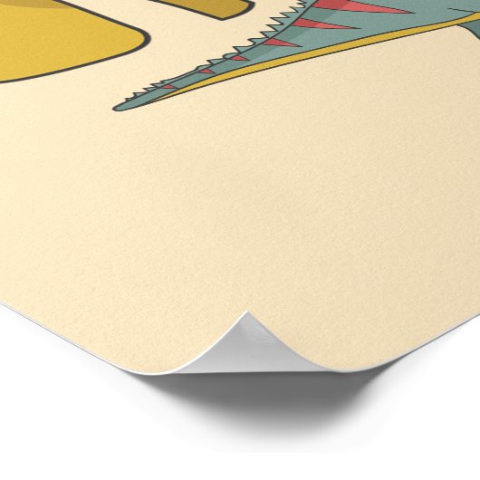 Dinosauriërs Naam Kind Gepersonaliseerd Poster (Hoek)