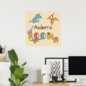 Dinosauriërs Naam van het Kind Gepersonaliseerd Poster (Thuiskantoor)