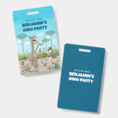 Dinosauriërs ontmoeten de Steentijd Badge (Voor- en achterkant)