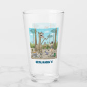 Dinosauriërs ontmoeten de Steentijd Glas (Achterkant)