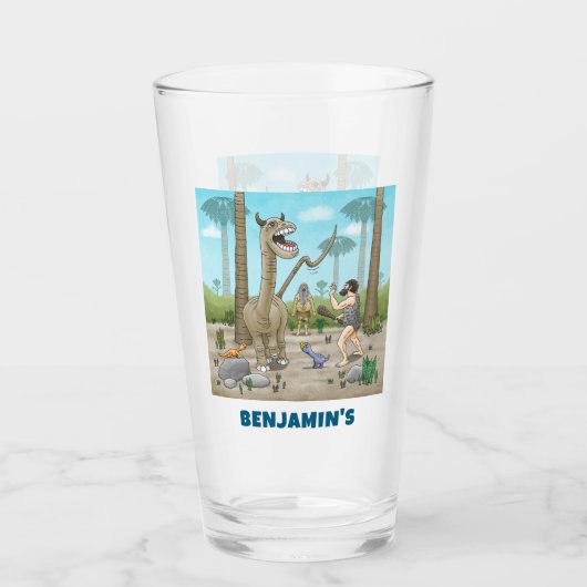 Dinosauriërs ontmoeten de Steentijd Glas (Voorkant)