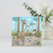 Dinosauriërs ontmoeten de Steentijd Kaart (Staand voorkant)