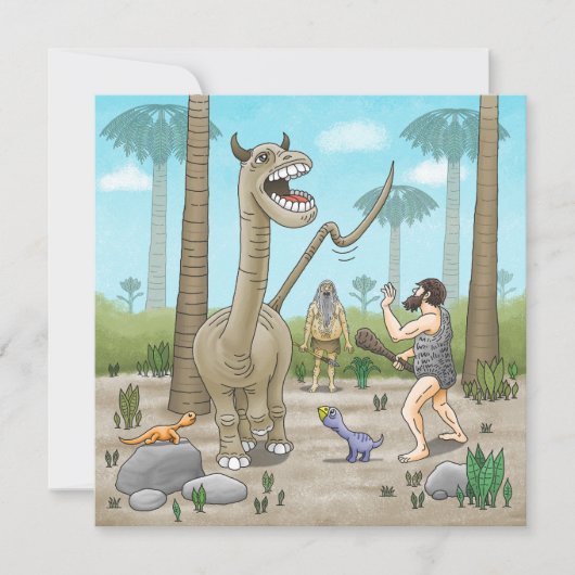 Dinosauriërs ontmoeten de Steentijd Kaart (Voorkant)