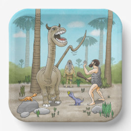 Dinosauriërs ontmoeten de Steentijd Papieren Bordje