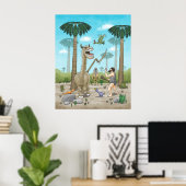 Dinosauriërs ontmoeten de Steentijd Poster (Thuiskantoor)
