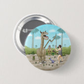 Dinosauriërs ontmoeten de Steentijd Ronde Button 5,7 Cm (Voorkant /achterkant)