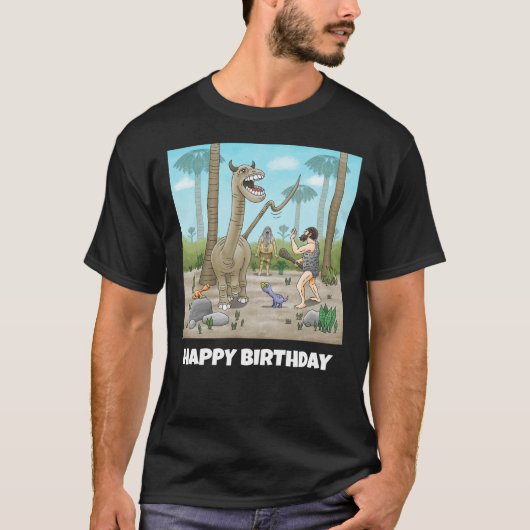 Dinosauriërs ontmoeten de Steentijd T-shirt (Voorkant)