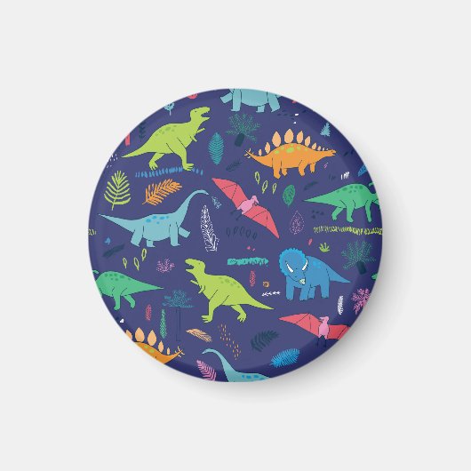 Dinosauriërs Palms Tropisch  Patroon Magneet (Voorkant)