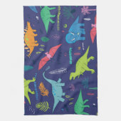 Dinosauriërs Palms Tropisch  Patroon Theedoek (Verticaal)