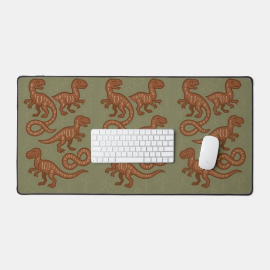 Dinosauriërs programmeren binaire codesyntaxis bureaumat (Keyboard & Muis)