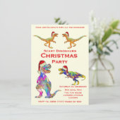 Dinosauriërs Raptor T Rex Scary Kinder kerstfeest (Staand voorkant)