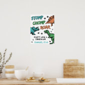 Dinosauriërs Stamp Chomp Brul Verjaardagsfeestje, Poster (Keuken)